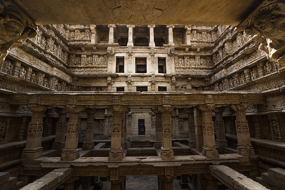View of Rani ki Vav stepwell in Patan, Gujarat – intricate 11th-century subterranean architecture seen from the fourth level